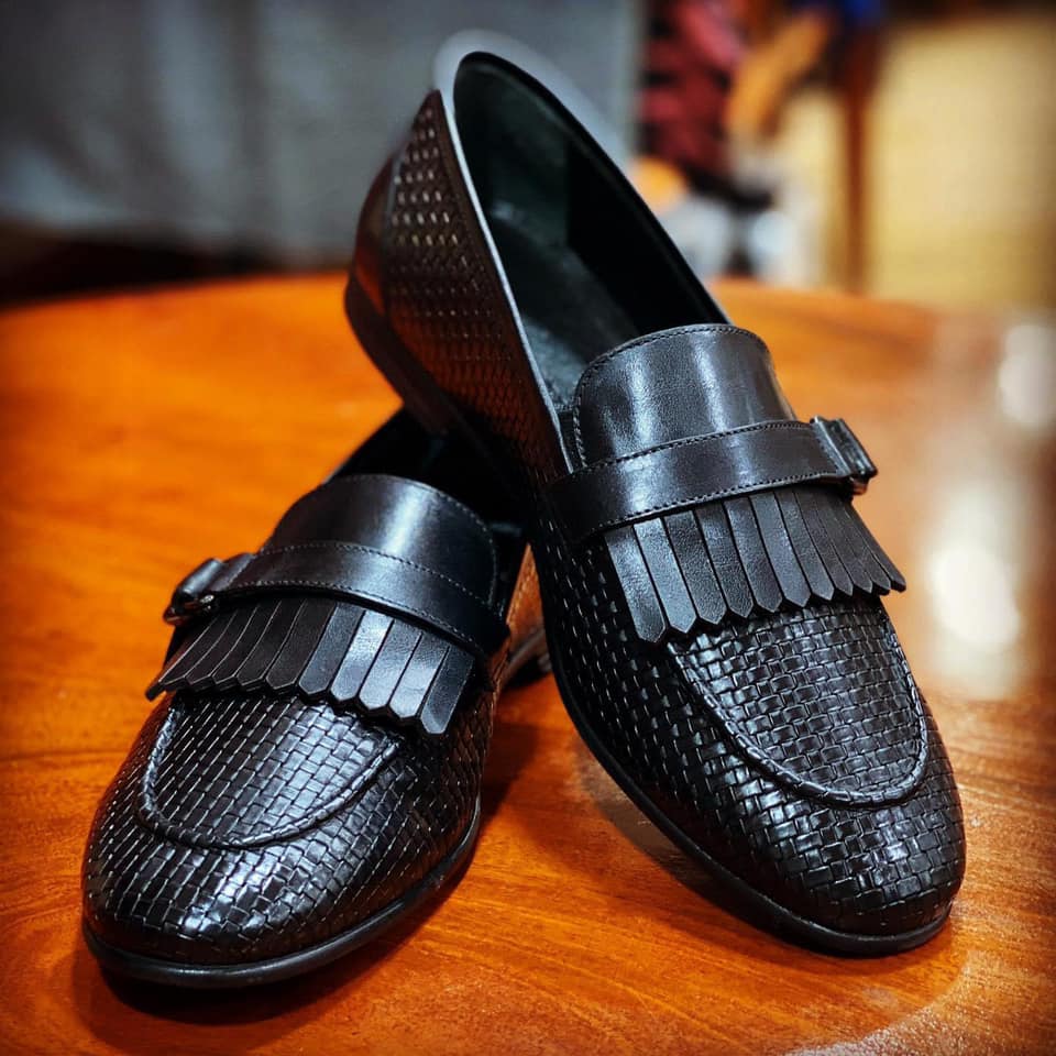 Mocassin Cuir tressé