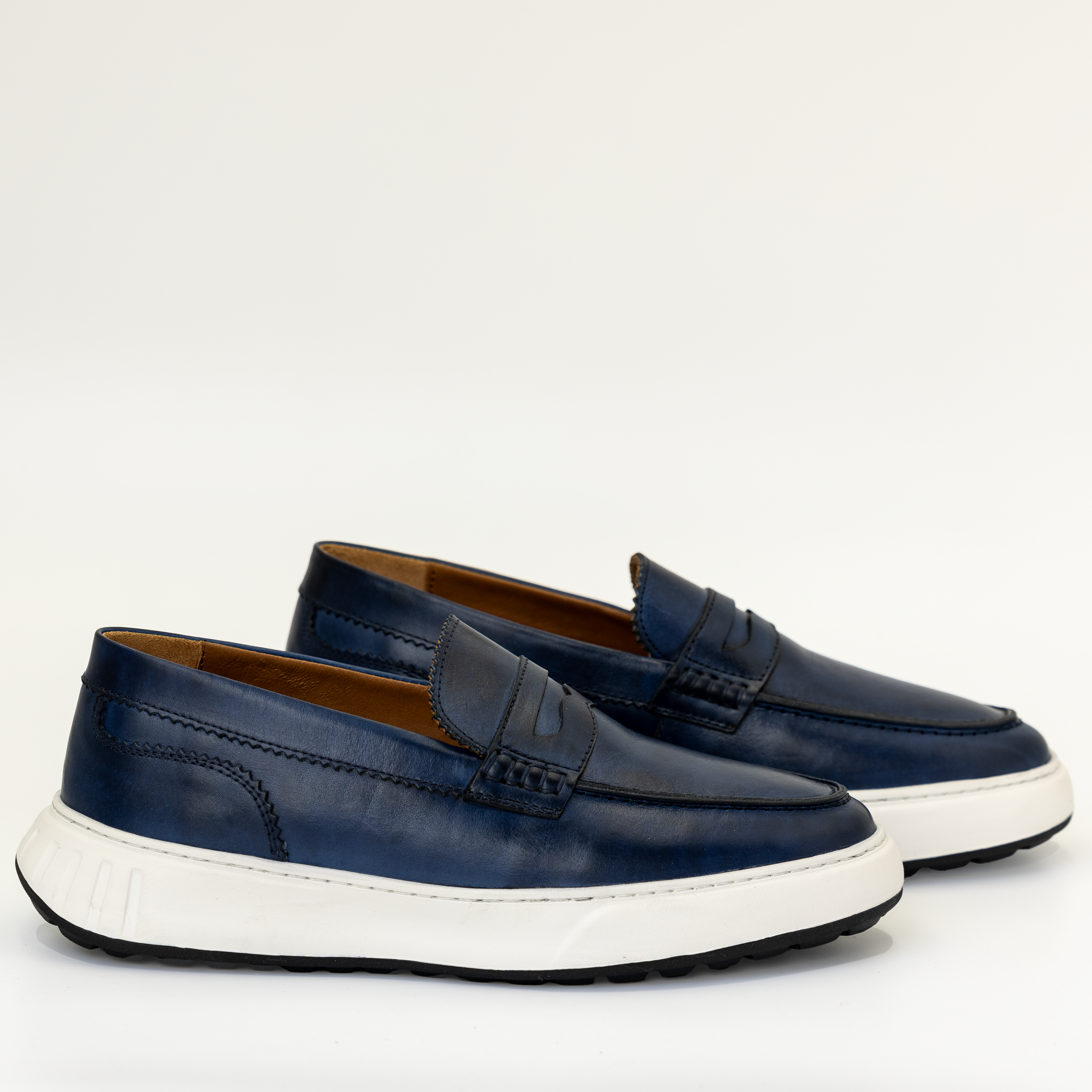 Sneakers Easy en cuir bleu foncé