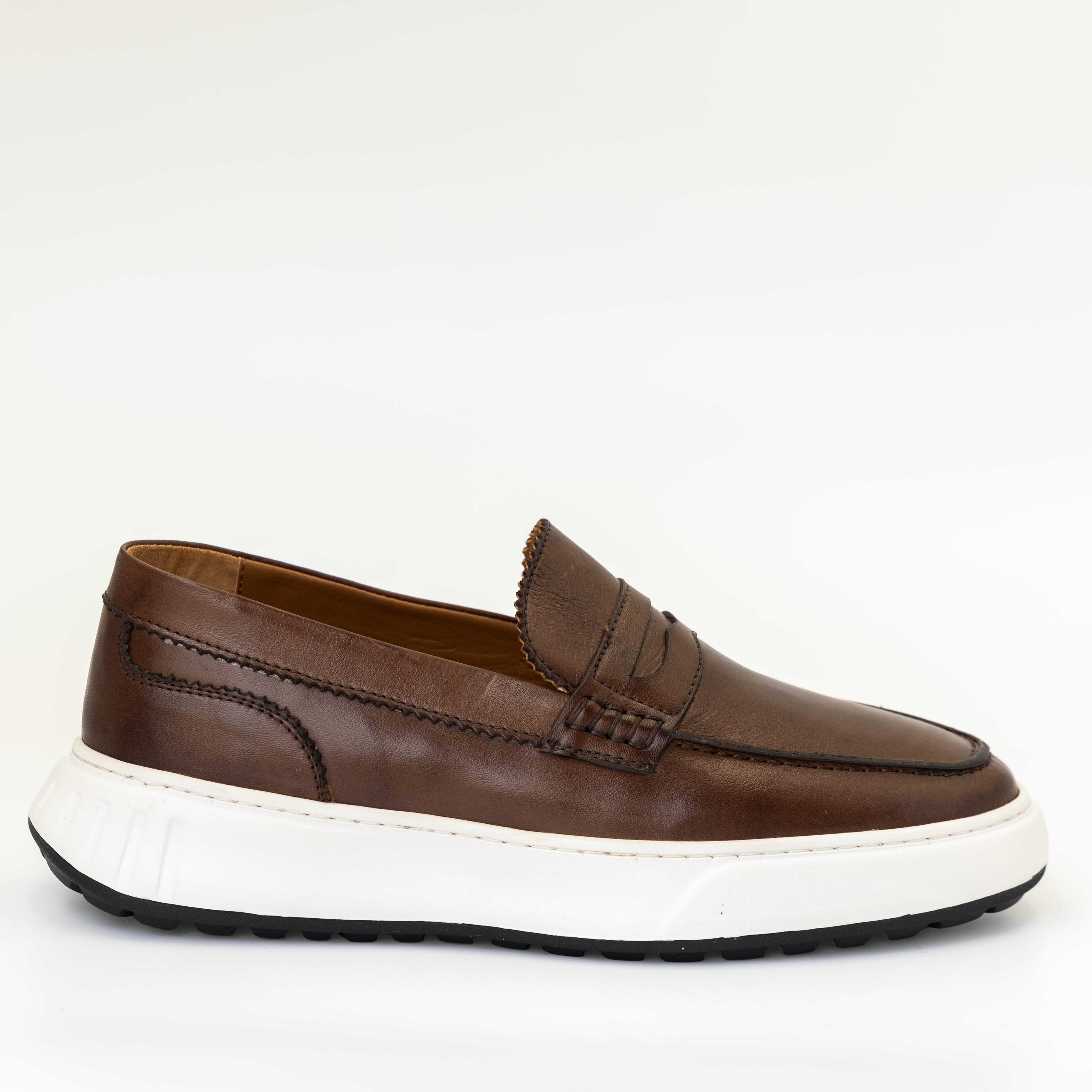 Sneakers Easy en cuir marron foncé